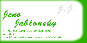 jeno jablonsky business card